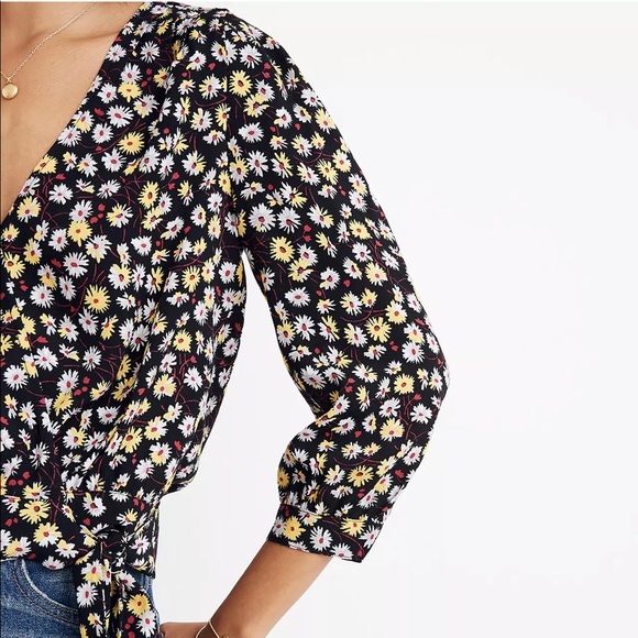 🌟Host Pick🌟Madewell French Wrap V Neck Blouse/Wrap - Picture 3 of 7